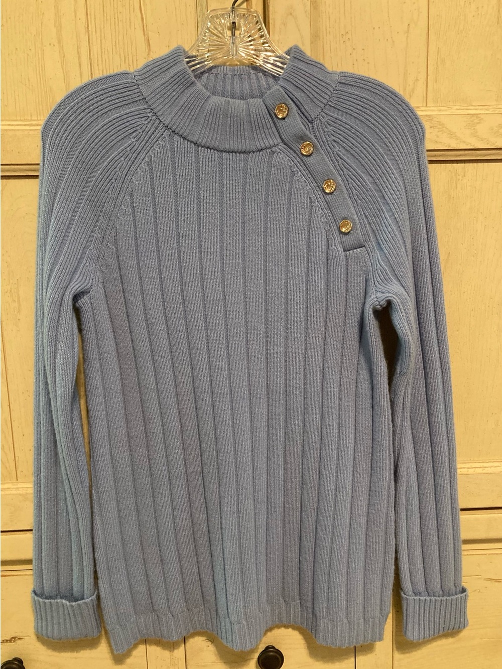 Lt. Blue Talbots Mock Neck LS Sweater XS